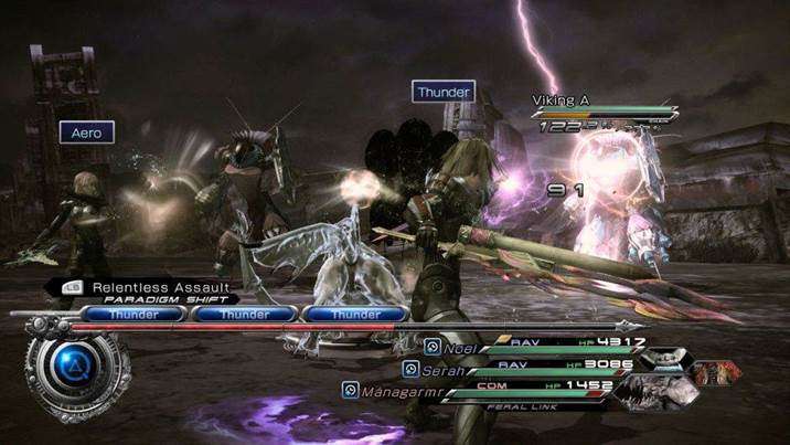 תמונת משחקיות מהמשחק Final Fantasy XIII-2.