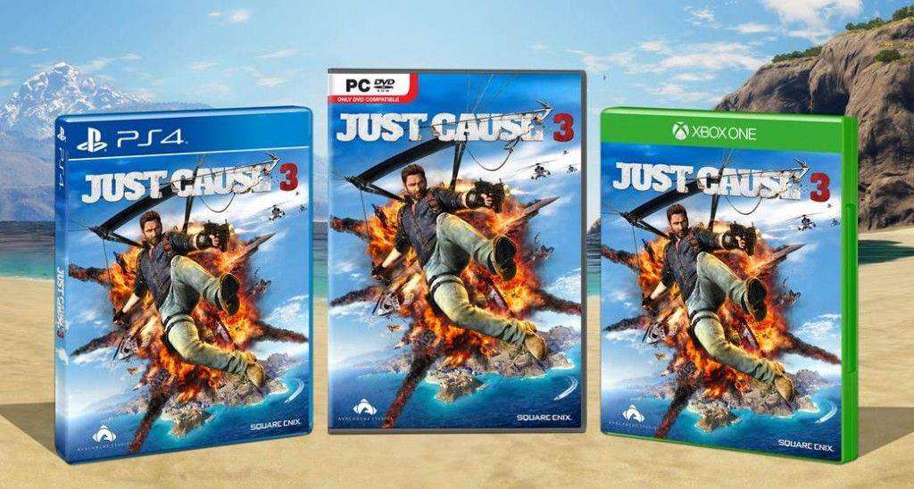 אריזת Just Cause 3 ל-Playstation 4, Xbox One והמחשב האישי